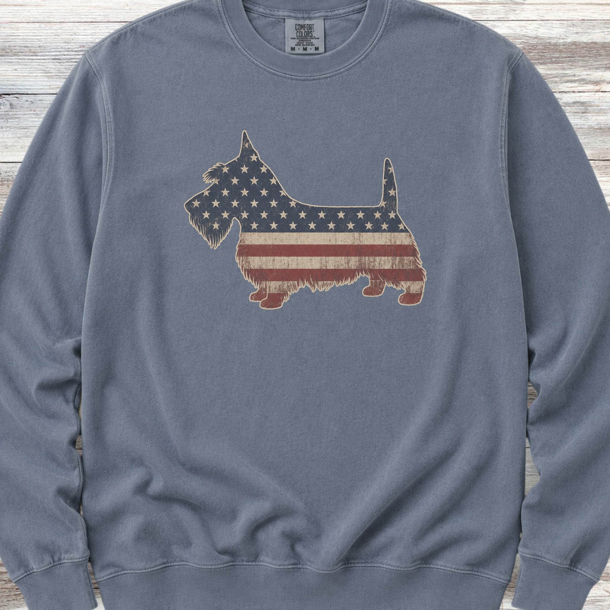 Scottish Terrier Vintage USA Sweatshirt - Blue Jean