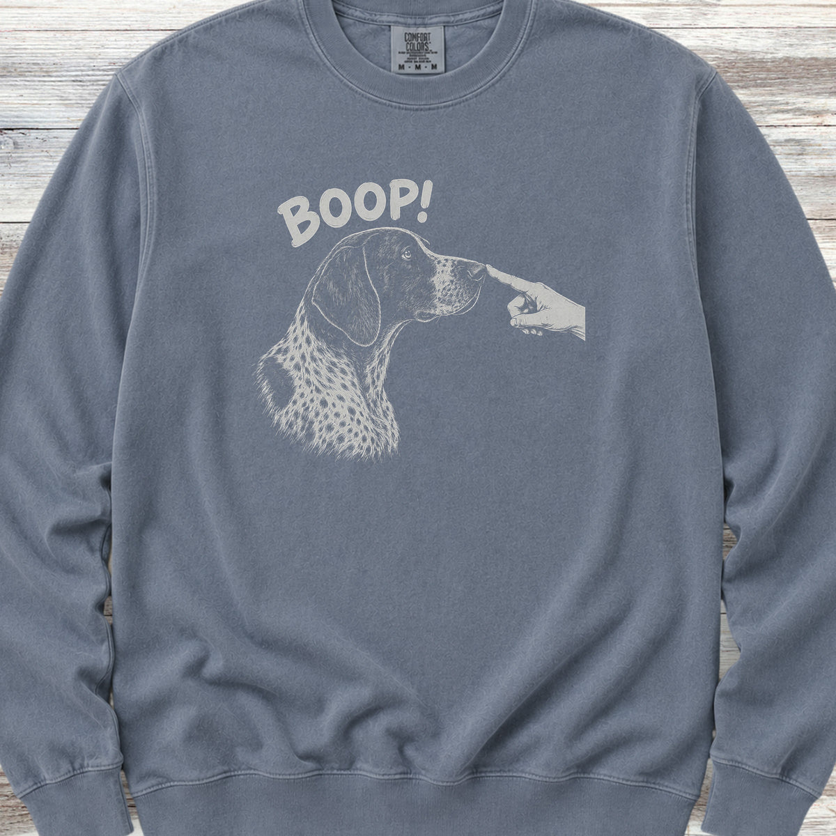 German Shorthaired Pointer BOOP! Sweatshirt - Blue Jean