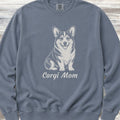 Corgi Mom Portrait Sweatshirt - Blue Jean