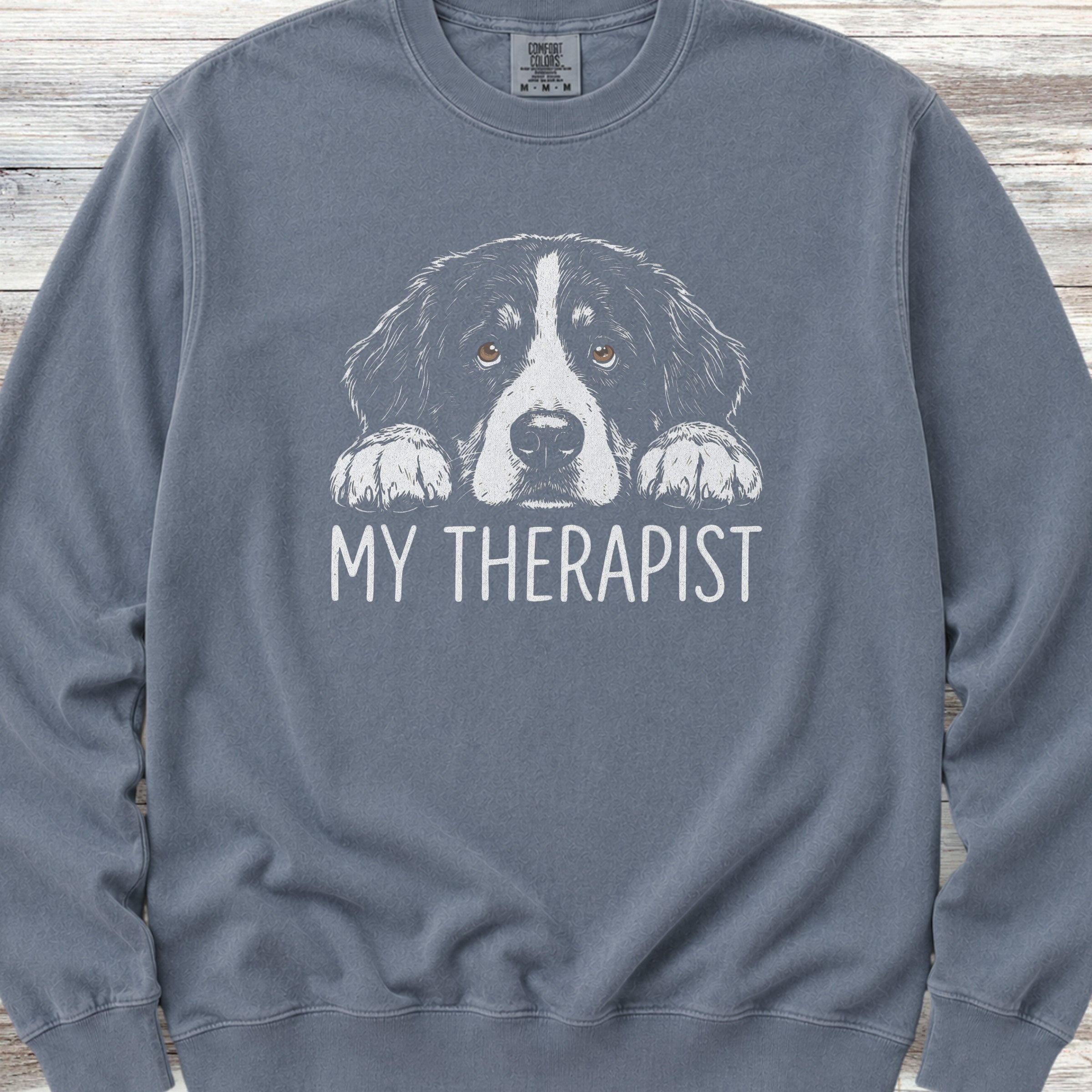 Bernese Mountain Dog Therapist Sweatshirt - Blue Jean