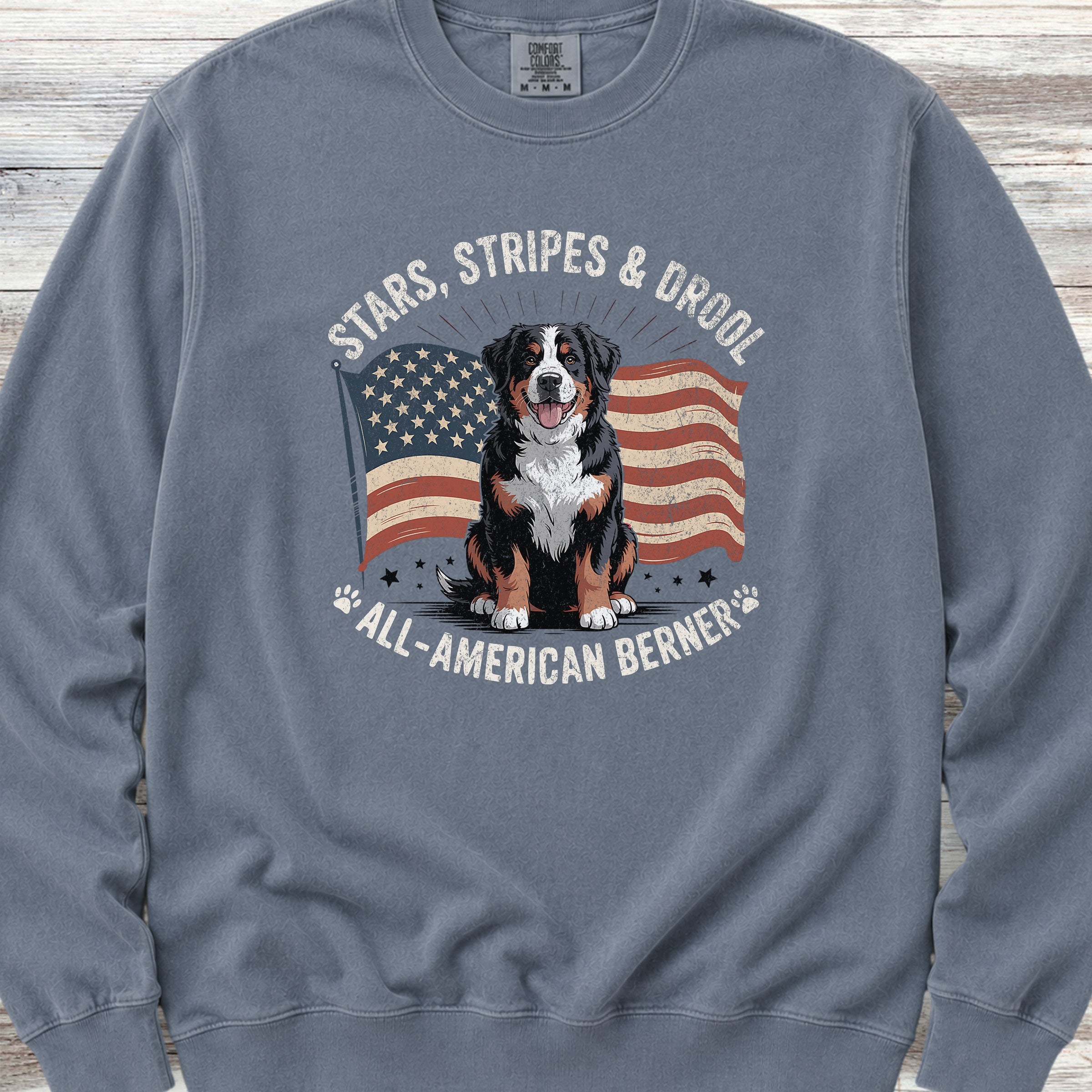 Bernese Mountain Dog All American Sweatshirt - Blue Jean