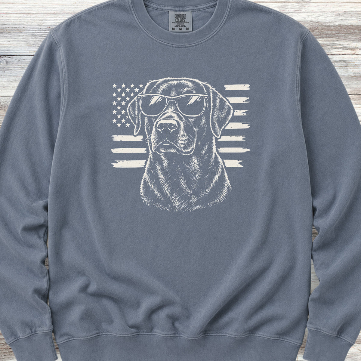 Labrador Retriever Black Flag Sweatshirt - Blue Jean