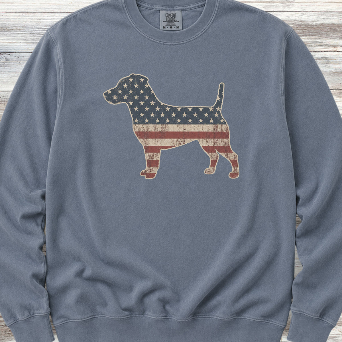 Jack Russell Vintage USA Sweatshirt - Blue Jean