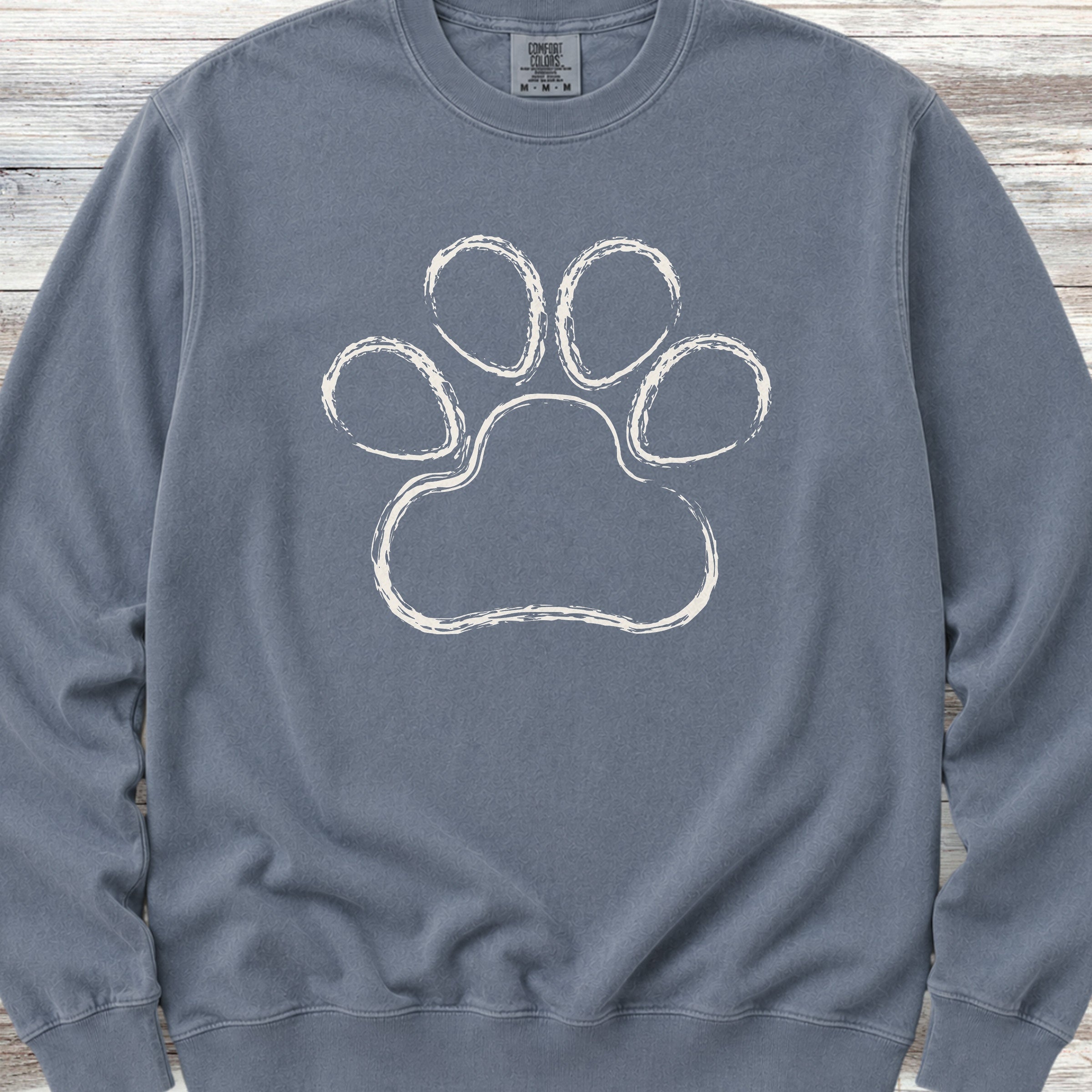 Paw Print Sketch Sweatshirt - Blue Jean