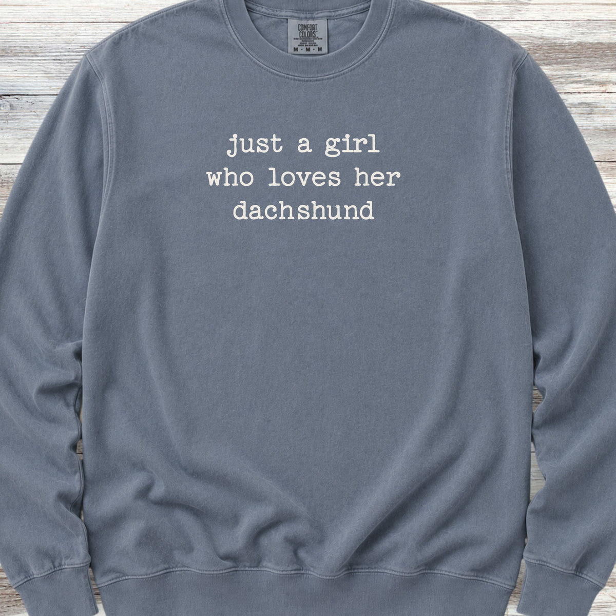 Dachshund Girl Sweatshirt - Blue Jean