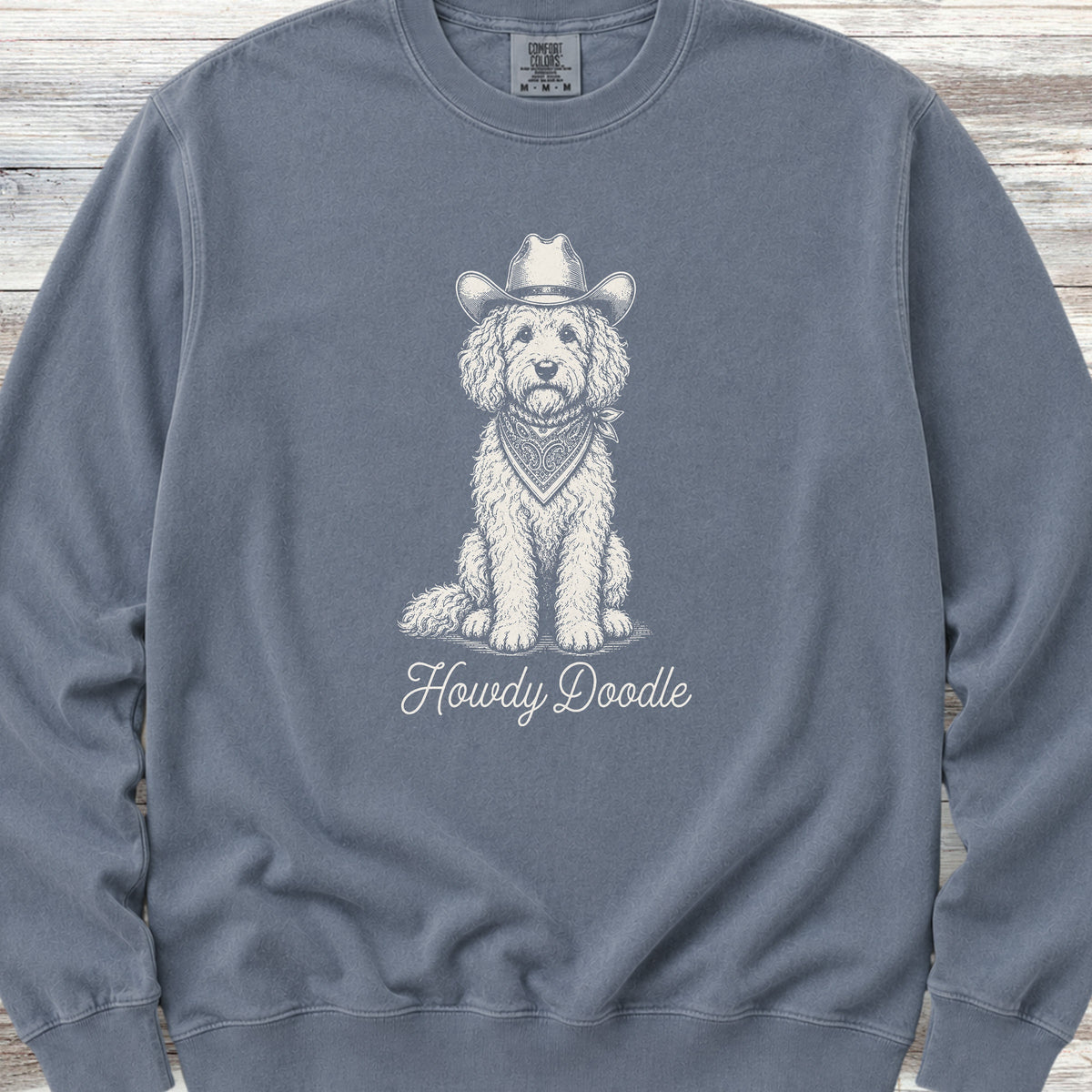Goldendoodle Howdy Doodle Sweatshirt - Blue Jean