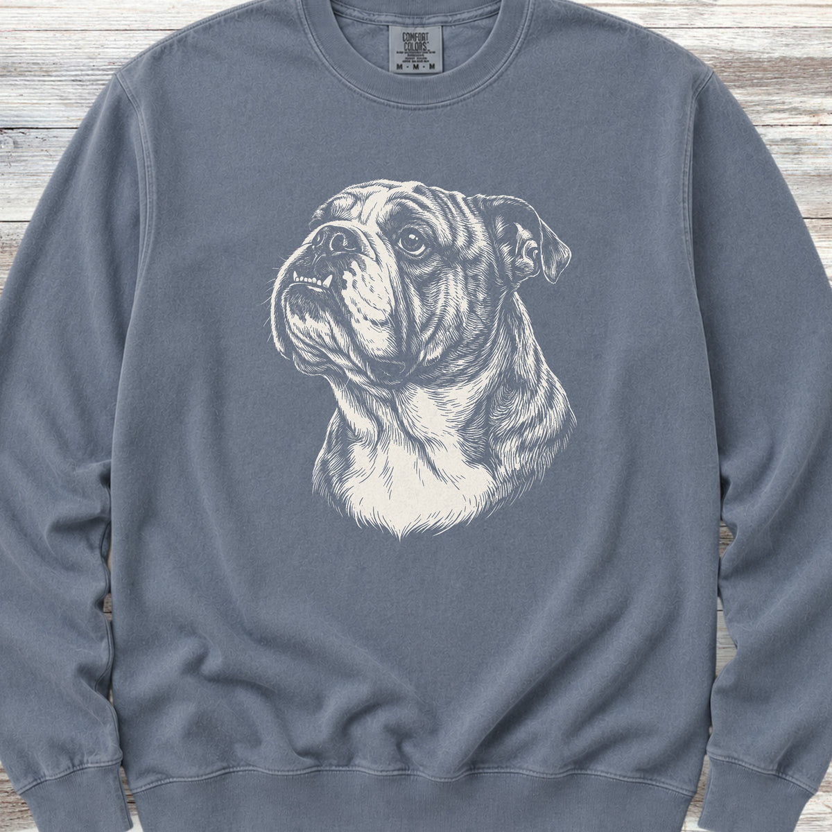 English Bulldog Loyalty Sweatshirt - Blue Jean
