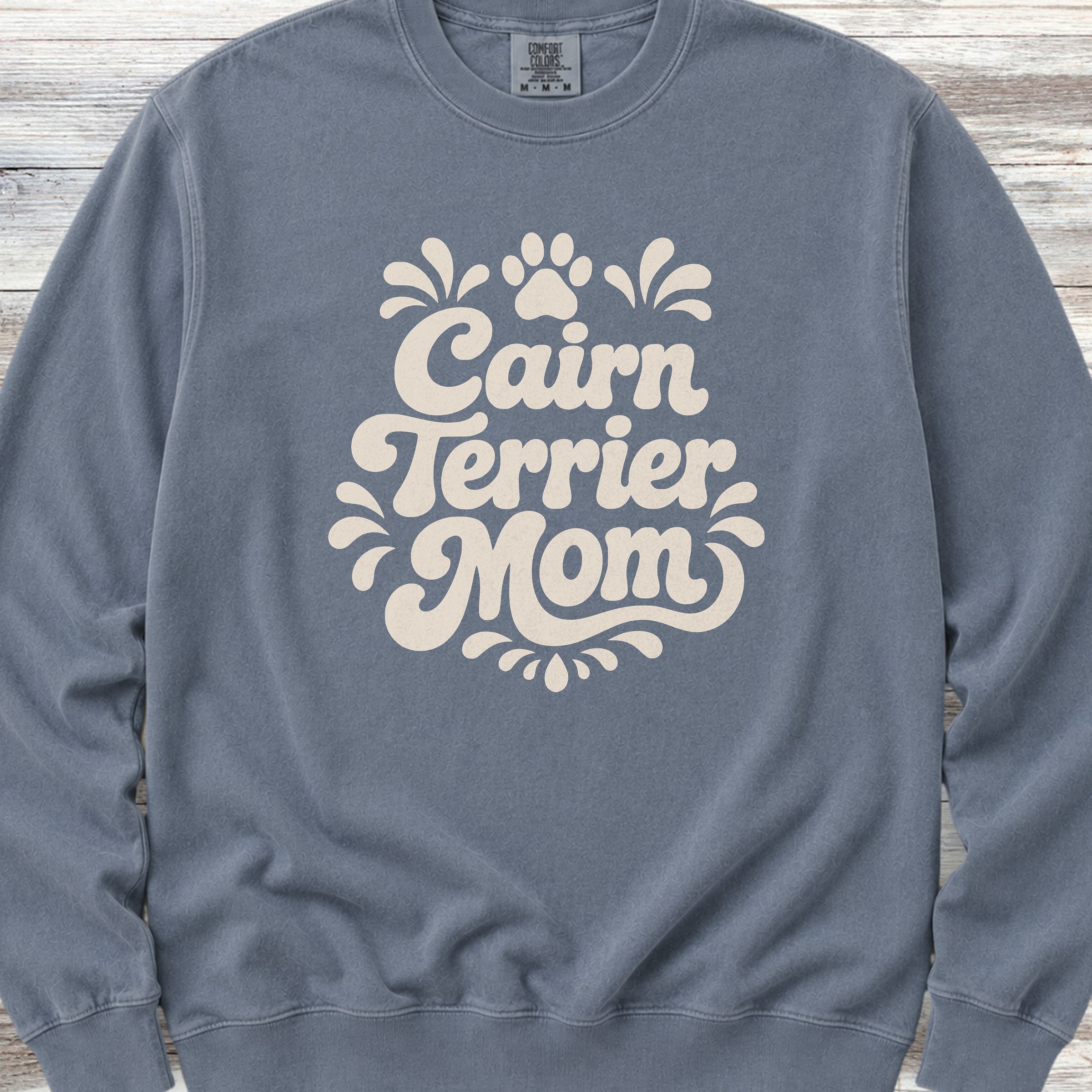 Cairn Terrier Groovy Mom Sweatshirt - Blue Jean