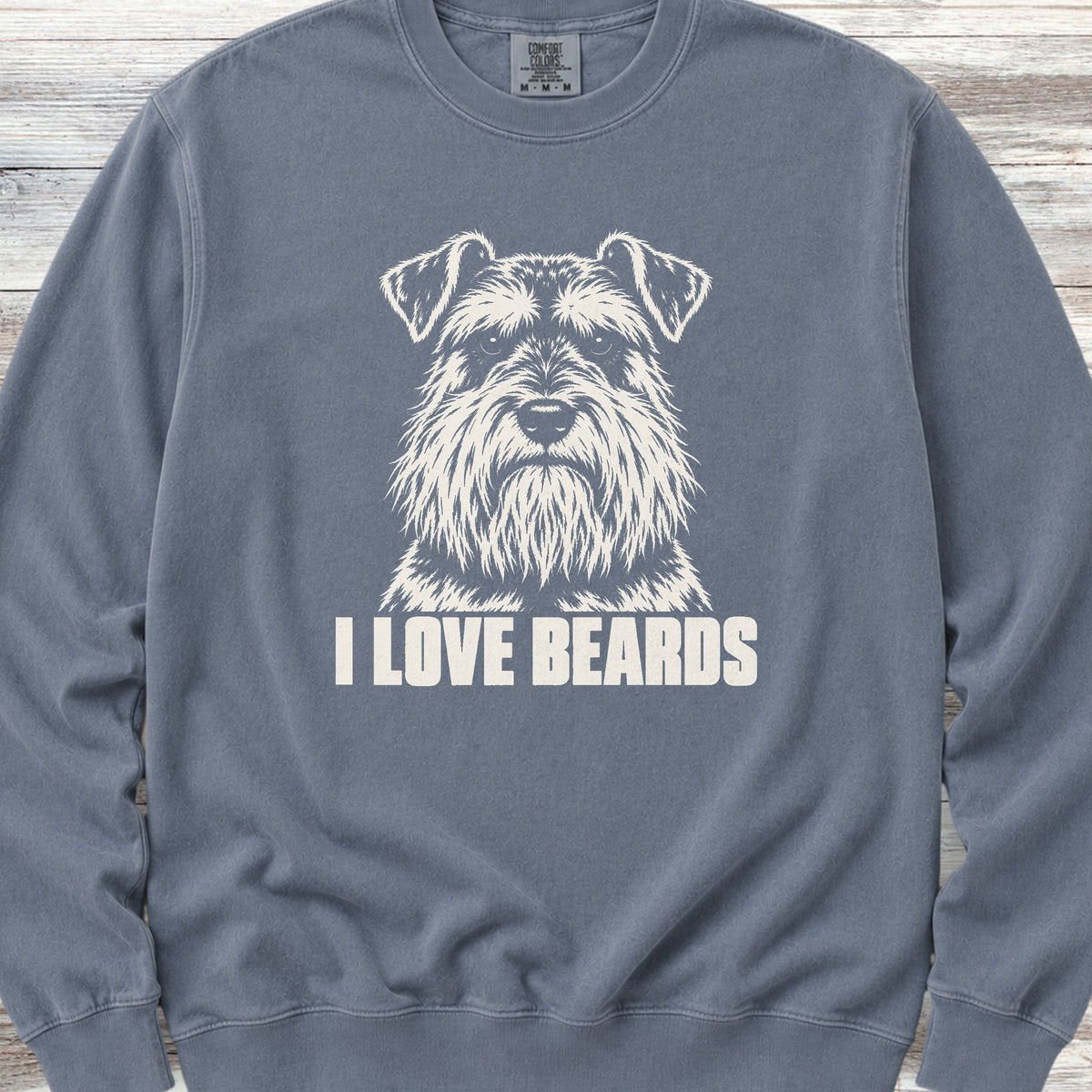 Schnauzer I Love Beards Sweatshirt - Blue Jean