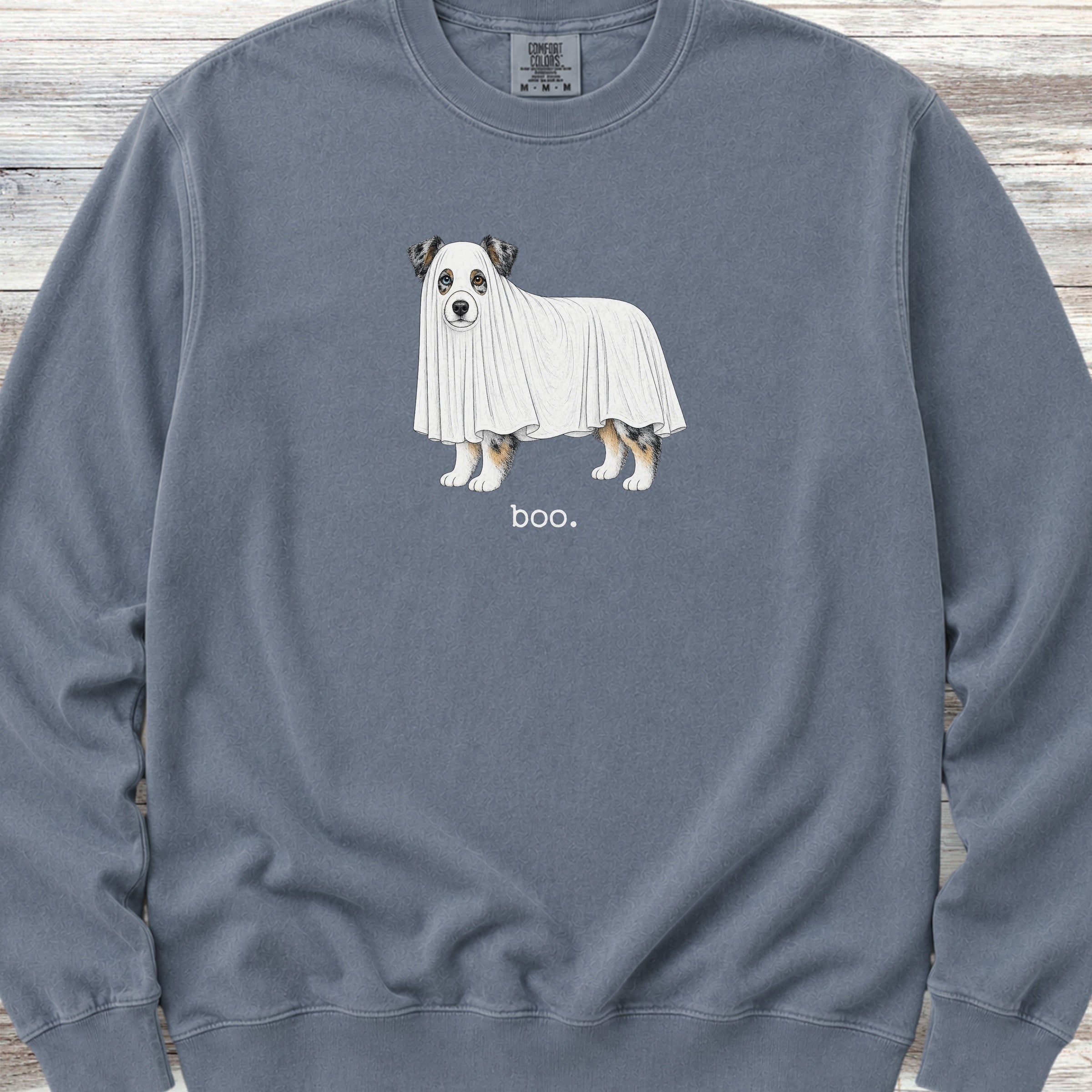 Australian Shepherd Boo Sweatshirt - Blue Jean