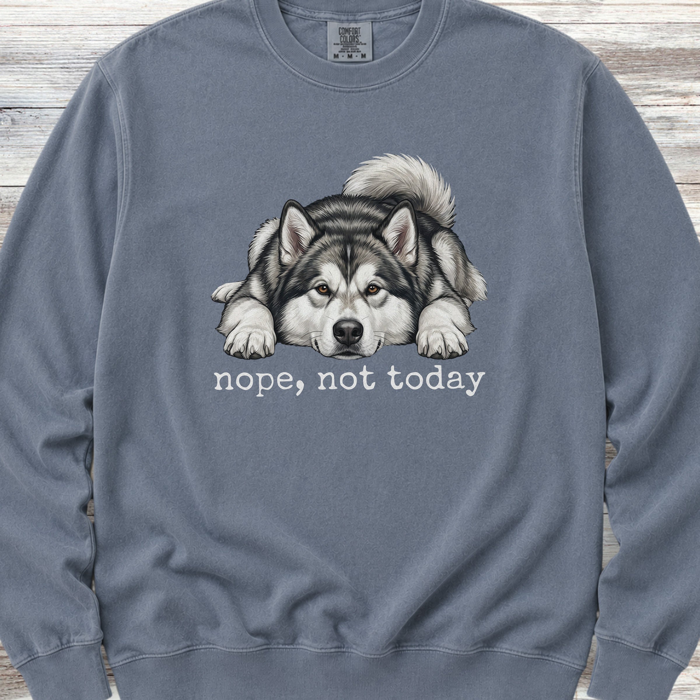 Alaskan Malamute Nope Sweatshirt - Blue Jean