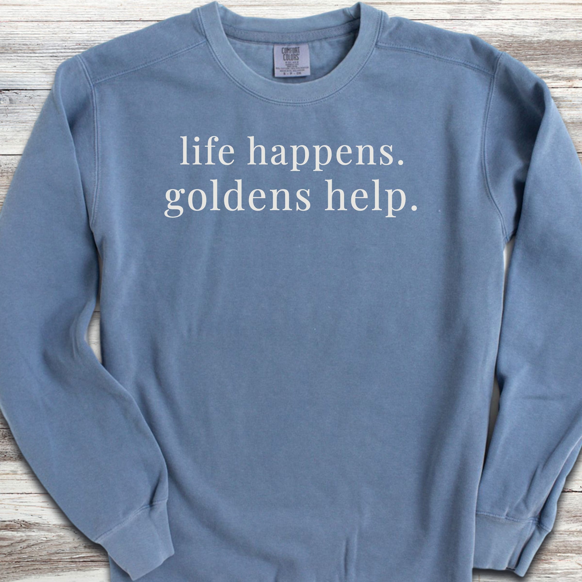 Golden Retriever Help Sweatshirt - Blue Jean