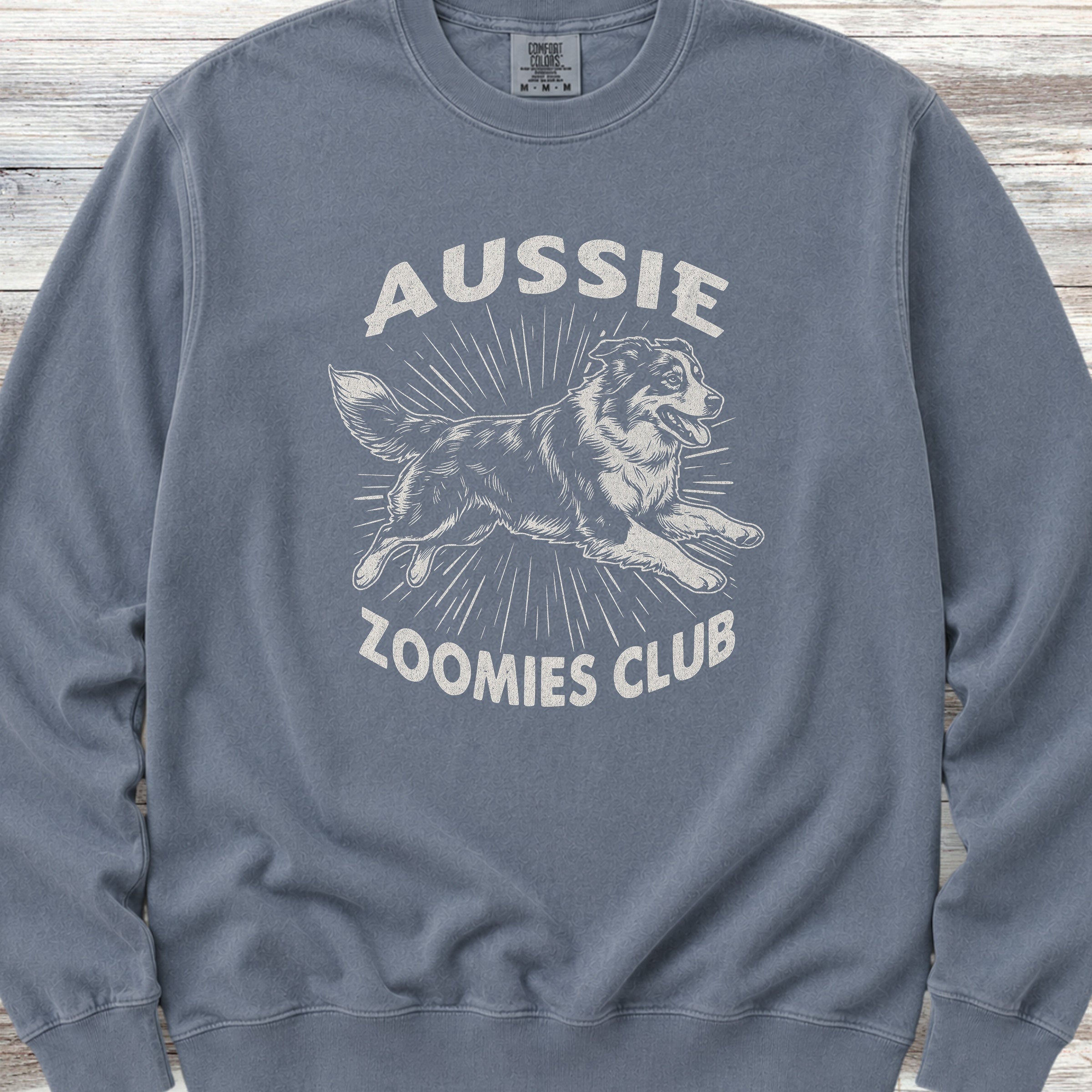 Australian Shepherd Zoomies Sweatshirt - Blue Jean