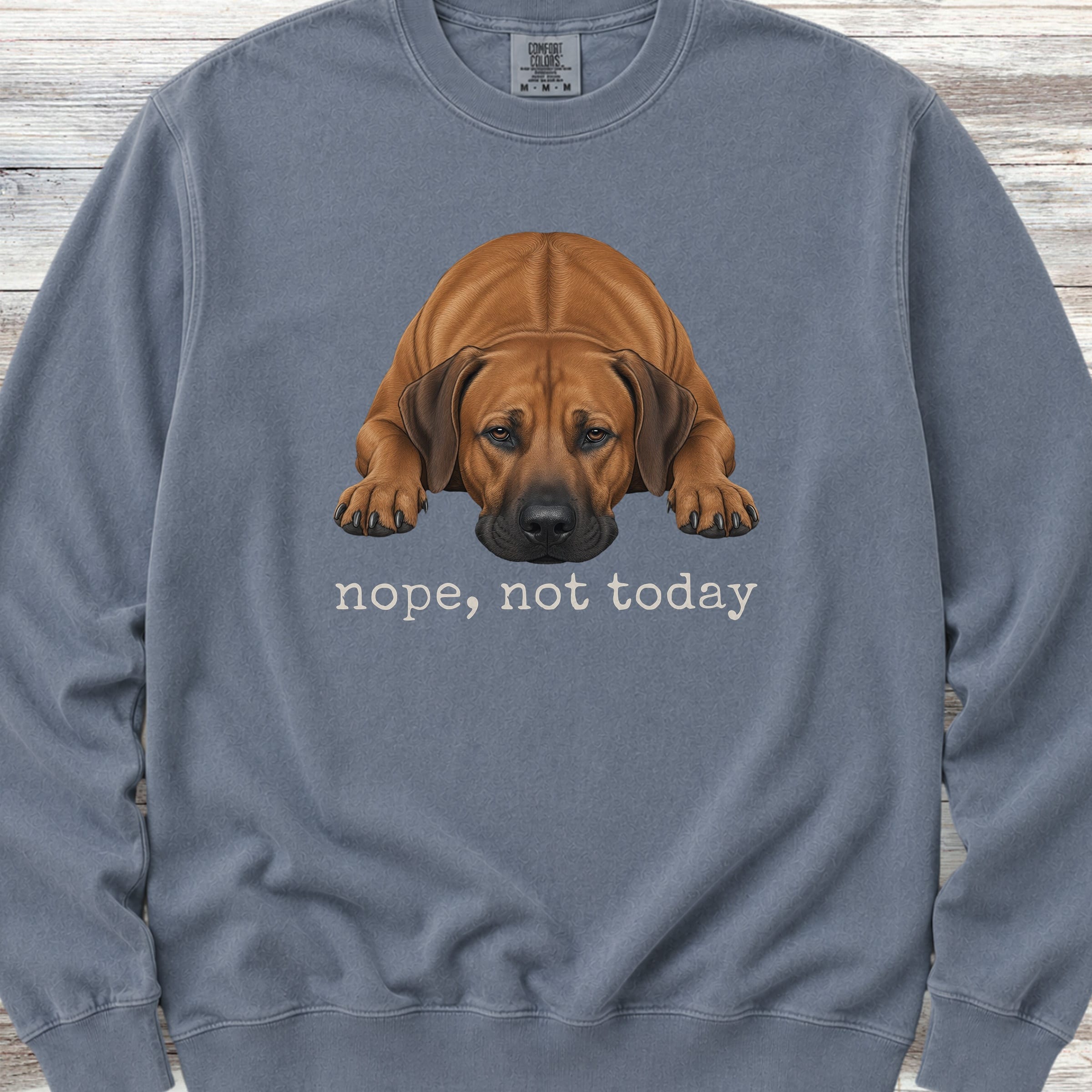 Rhodesian Ridgeback Nope Sweatshirt - Blue Jean