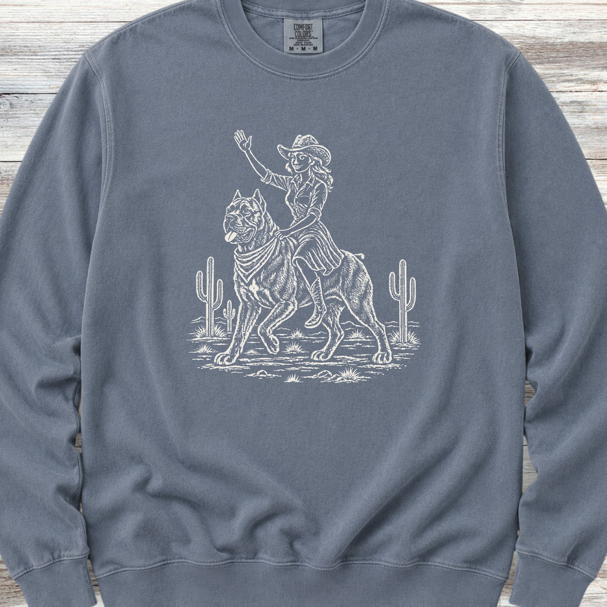 Cane Corso Cowgirl Sweatshirt - Blue Jean