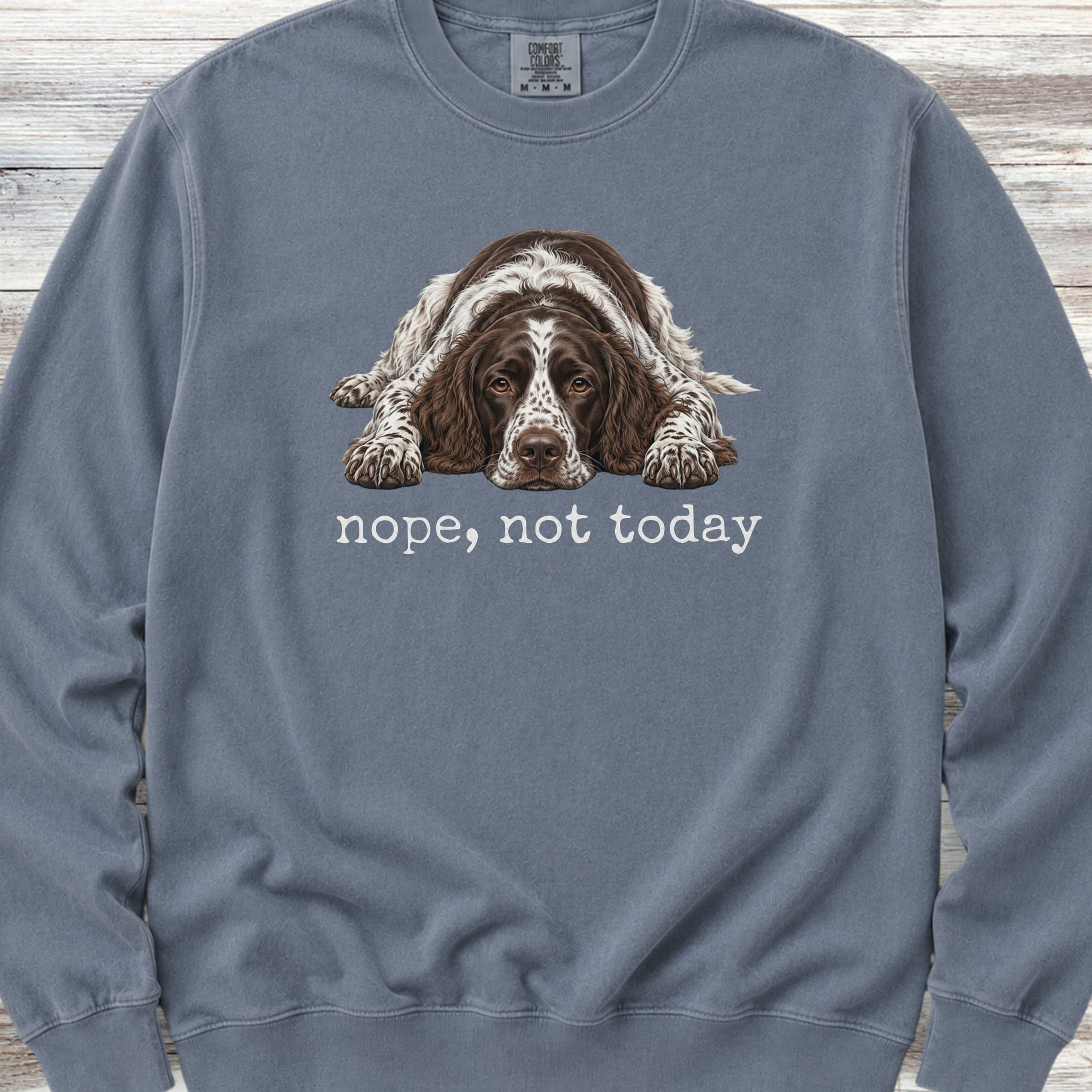 English Springer Spaniel Nope Sweatshirt - Blue Jean