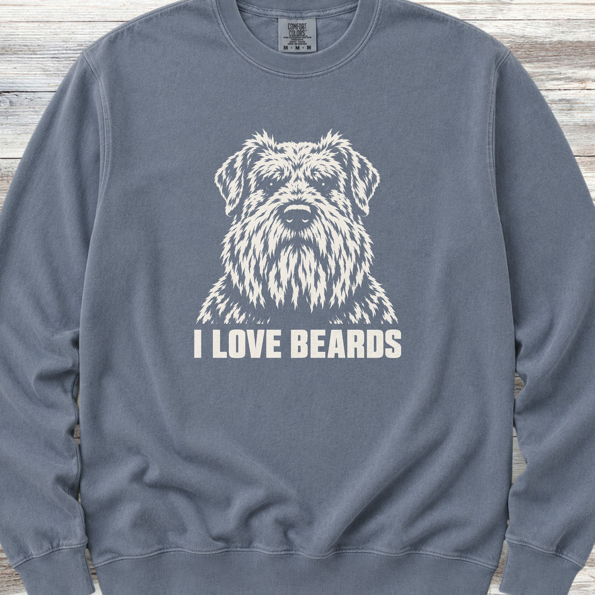 Bouvier I Love Beards Sweatshirt - Blue Jean