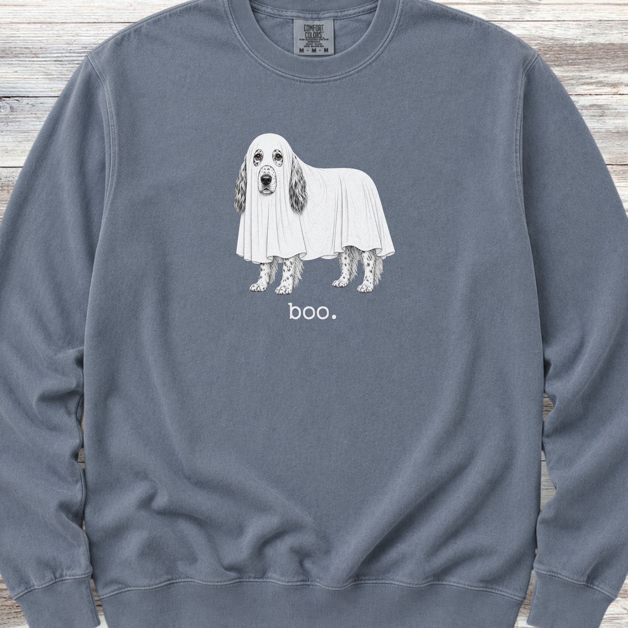 English Setter Boo Sweatshirt - Blue Jean