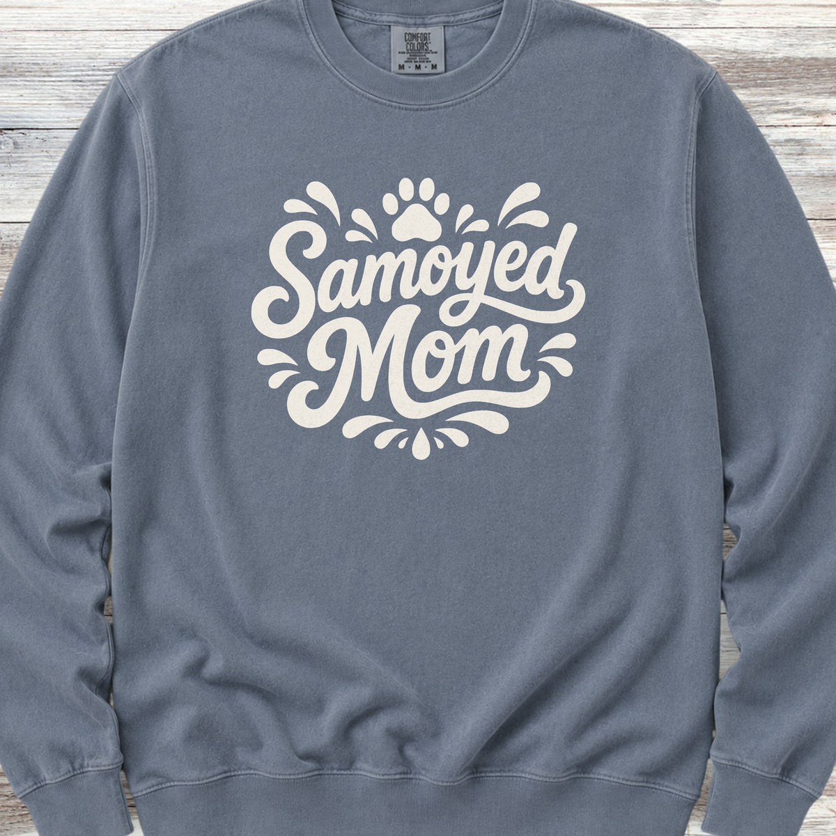 Samoyed Groovy Mom Sweatshirt - Blue Jean