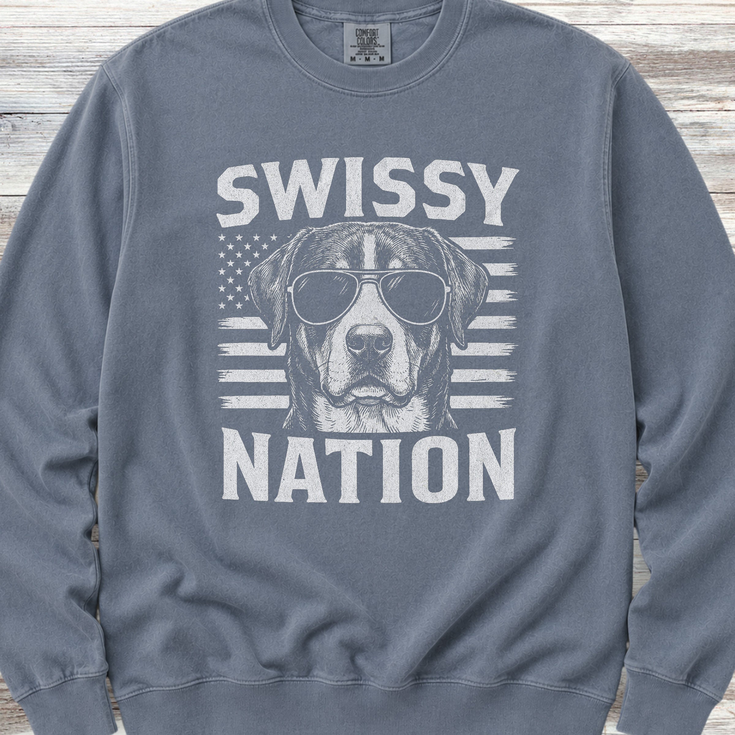 Swiss Mountain Dog Nation Sweatshirt - Blue Jean