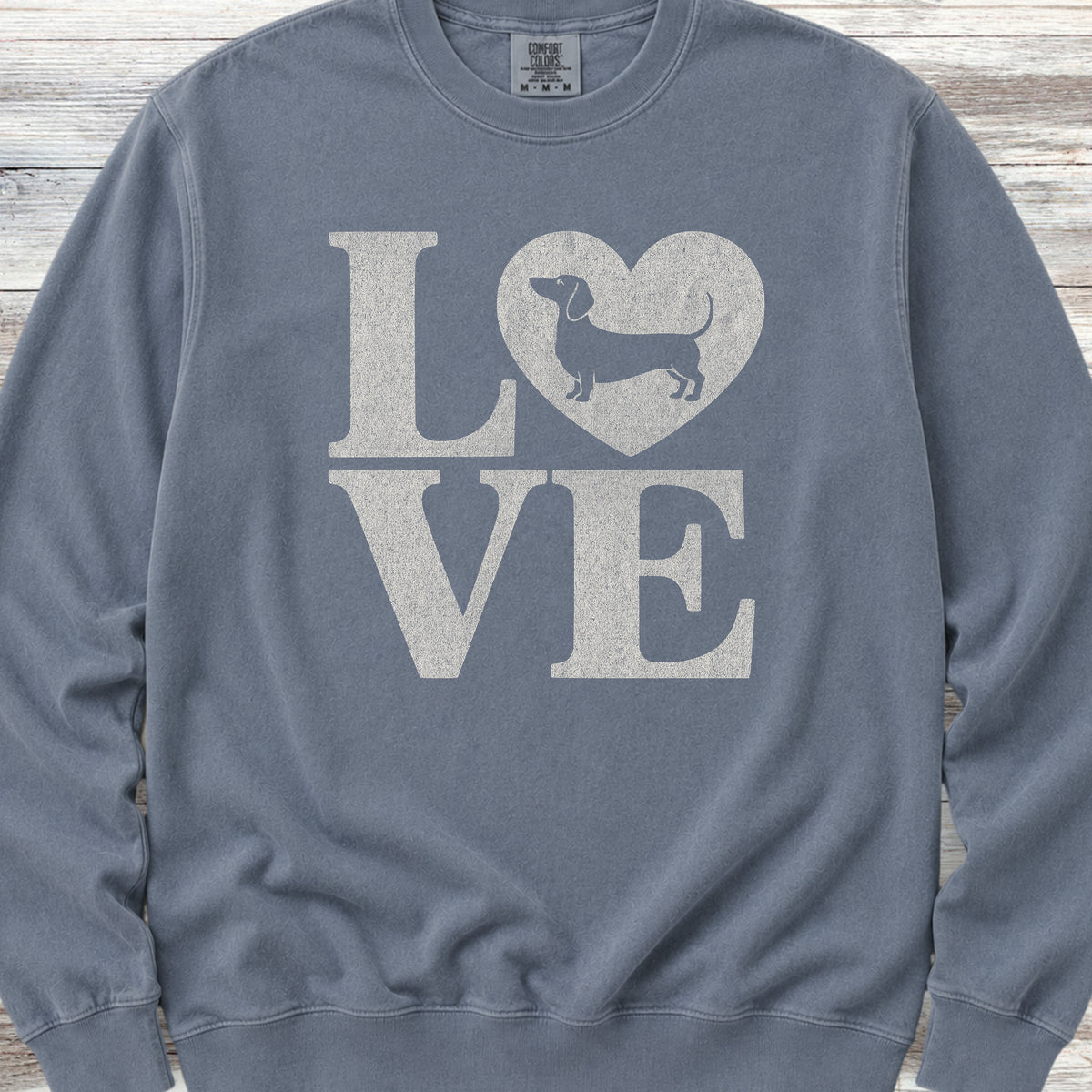 Dachshund Heart Sweatshirt - Blue Jean