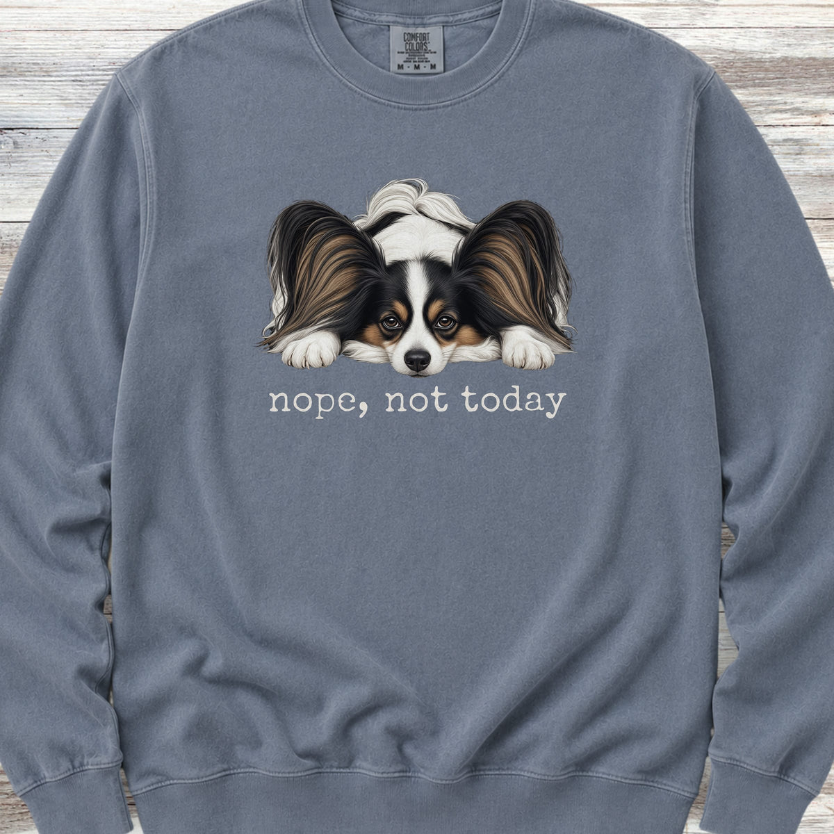 Papillon Nope Sweatshirt - Blue Jean