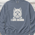West Highland I Love Beards Sweatshirt - Blue Jean