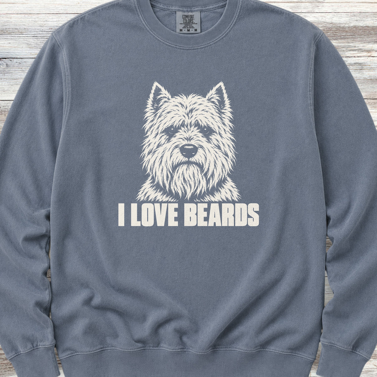West Highland I Love Beards Sweatshirt - Blue Jean