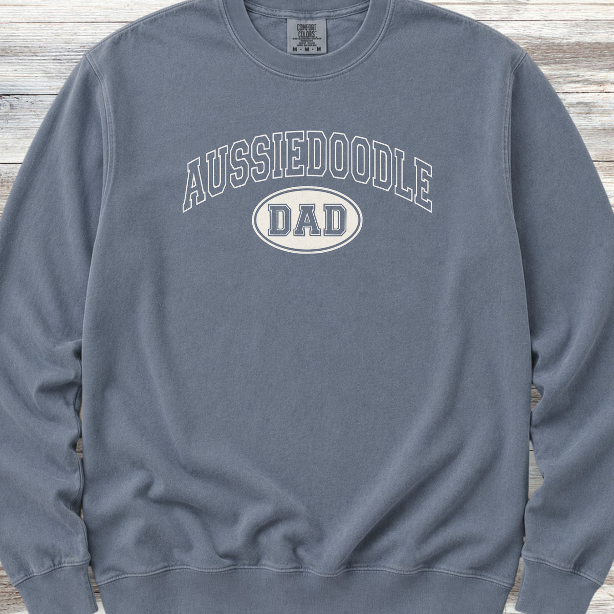 Aussiedoodle University Dad Sweatshirt - Blue Jean