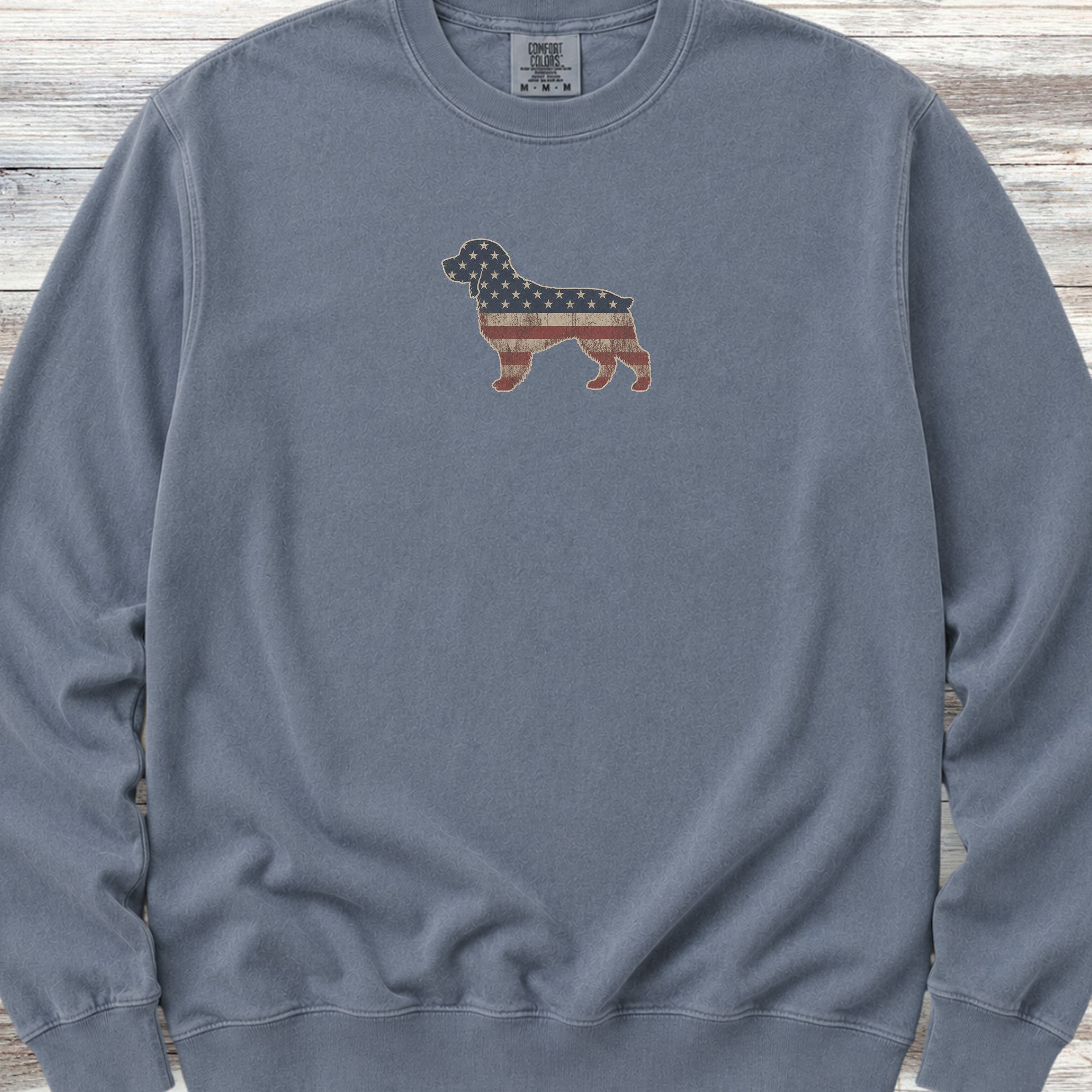 Boykin Spaniel Vintage USA Sweatshirt - Blue Jean