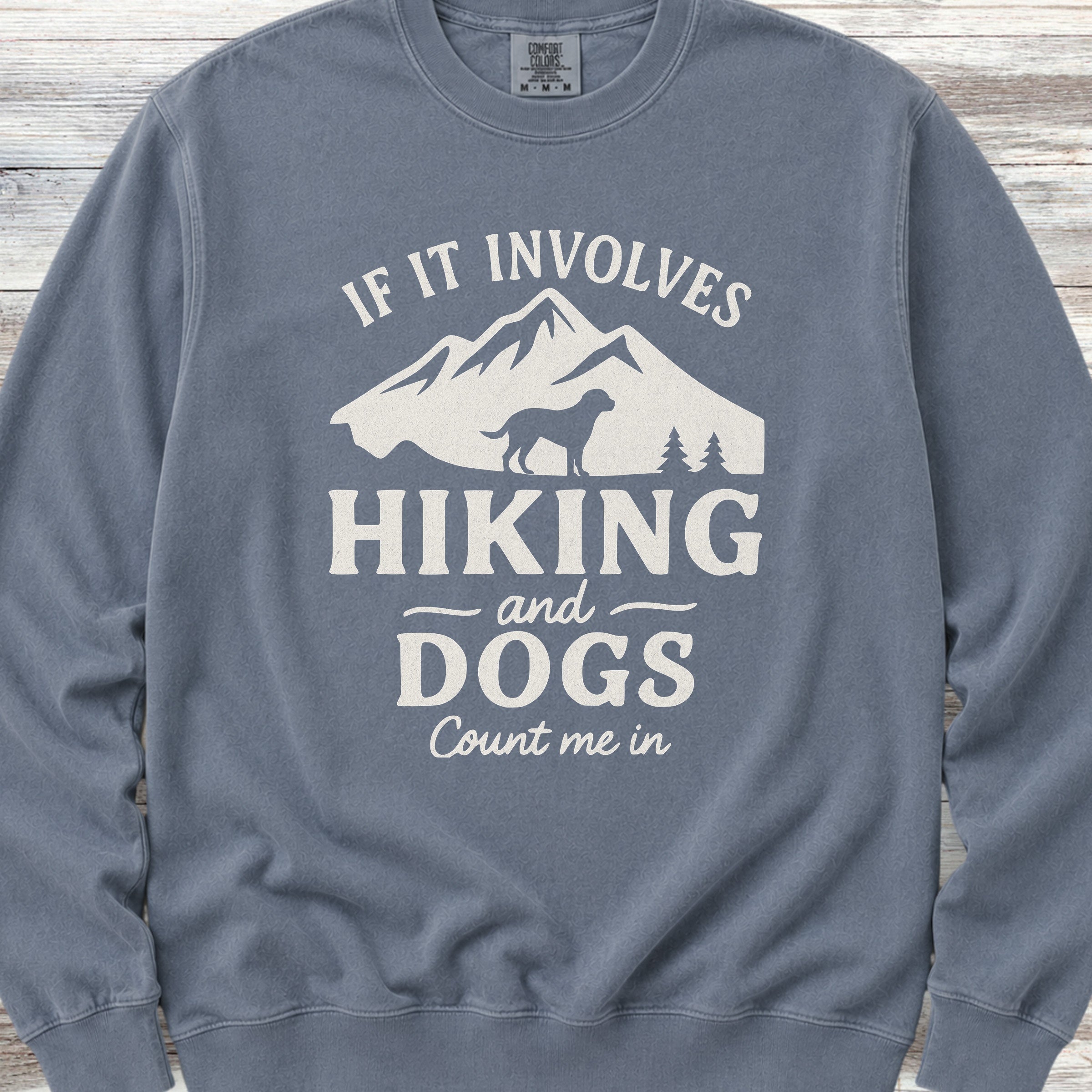 Hiking & Dogs Sweatshirt - Blue Jean