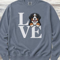 Bernese Mountain Dog Puppy Love Sweatshirt - Blue Jean