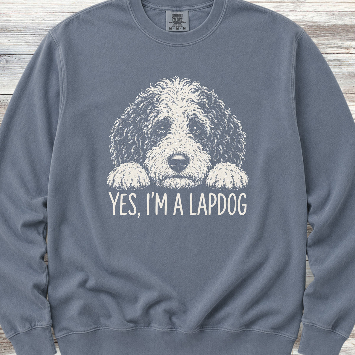 Sheepadoodle Lapdog Sweatshirt - Blue Jean