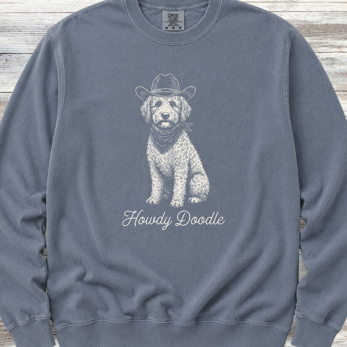 Labradoodle Howdy Doodle Sweatshirt - Blue Jean
