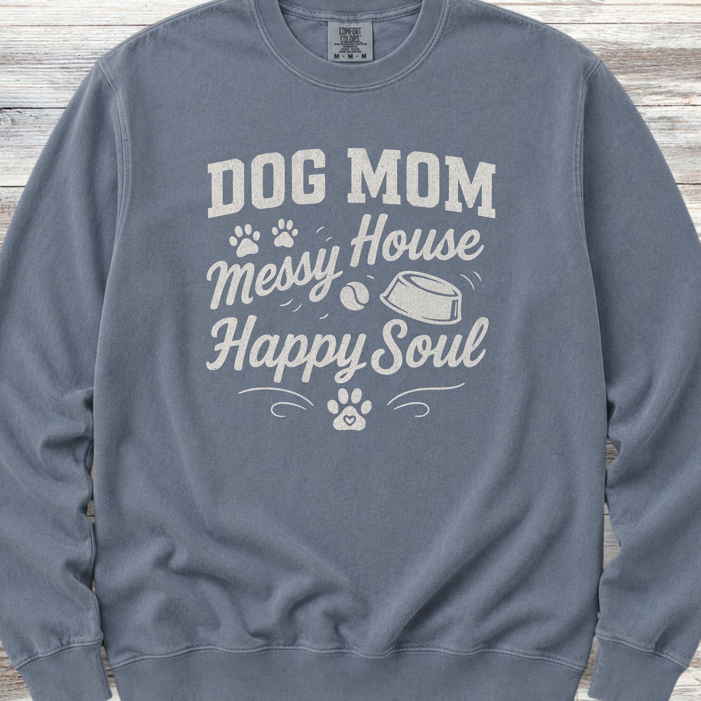 Dog Mom Happy Soul Sweatshirt - Blue Jean