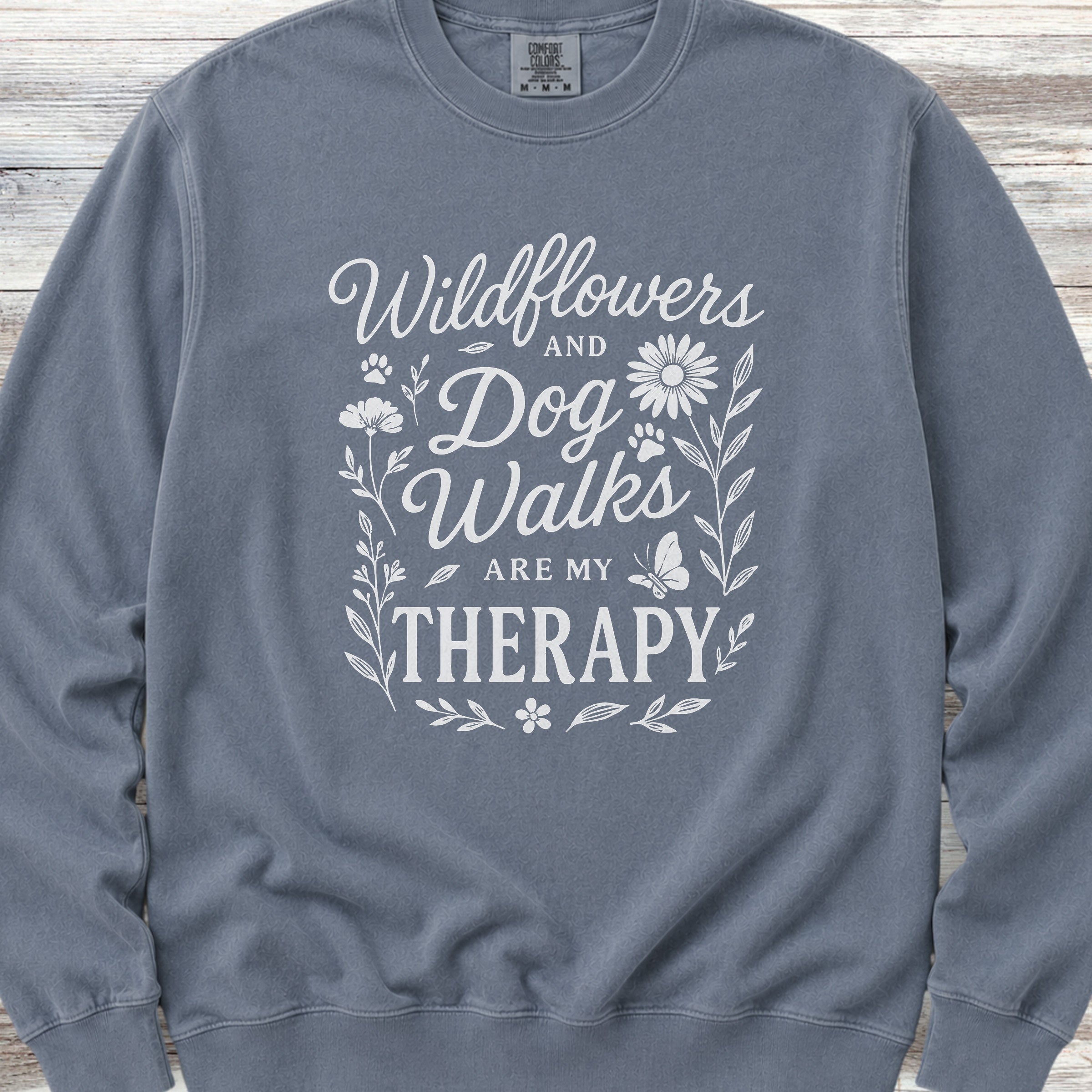 Wildflowers Sweatshirt - Blue Jean