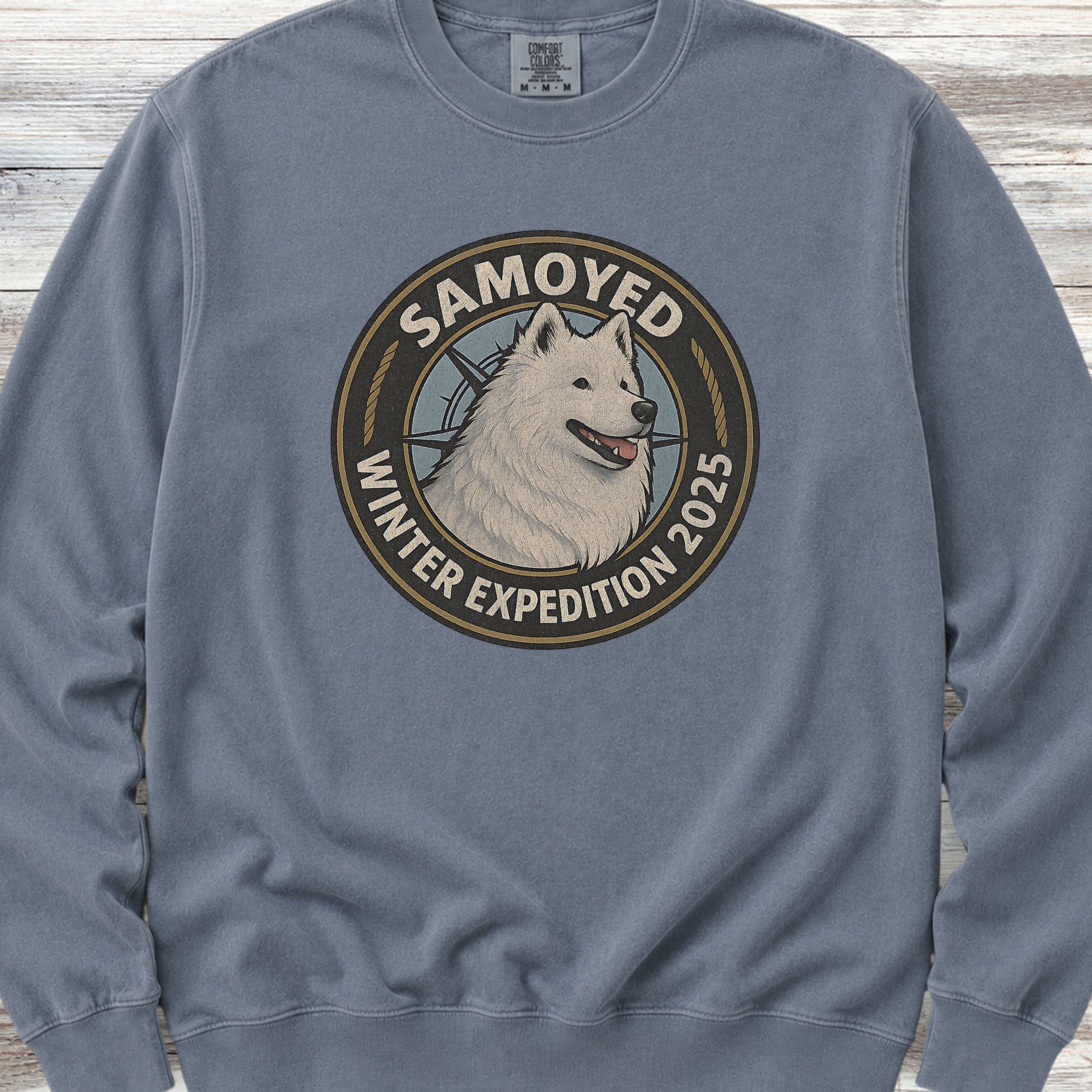 Samoyed Winter Expedition 2025 Sweatshirt - Blue Jean