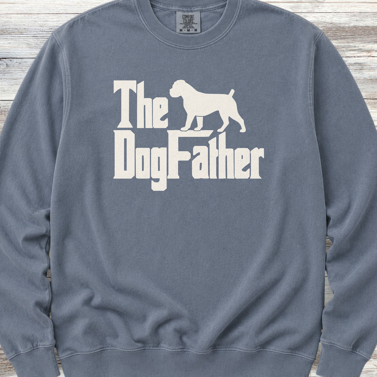 Boxer Dog Father Sweatshirt - Blue Jean