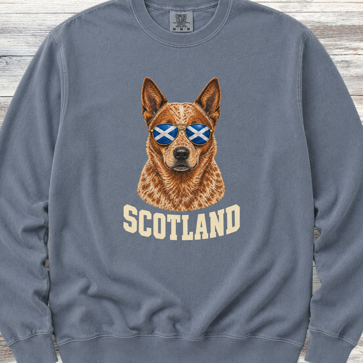 Australian Cattle Dog Red Scotland Sweatshirt - Blue Jean