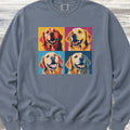 Golden Retriever Pop Art Sweatshirt - Blue Jean