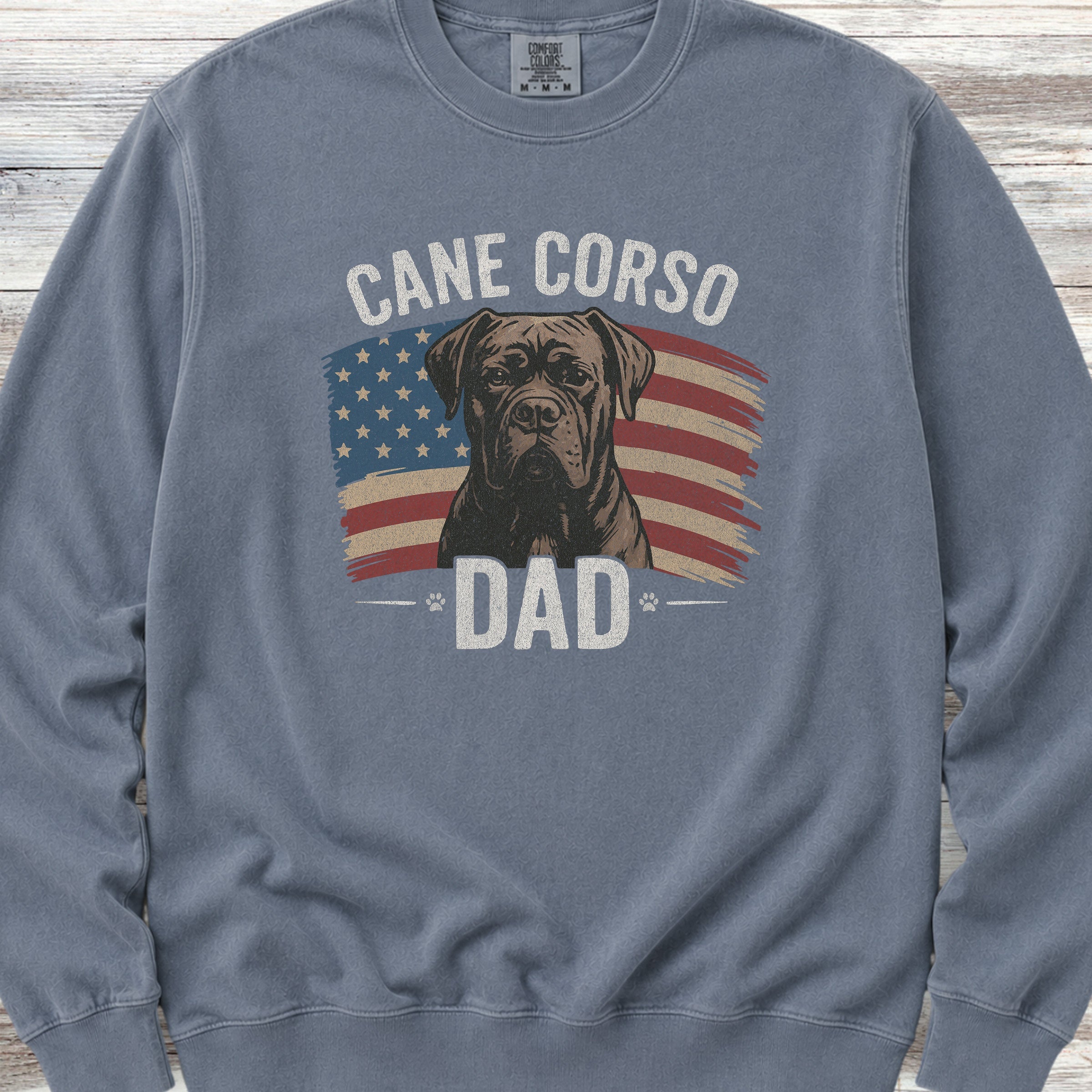 Cane Corso Dad Flag Sweatshirt - Blue Jean