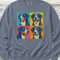 Swiss Mountain Dog Pop Art Sweatshirt - Blue Jean
