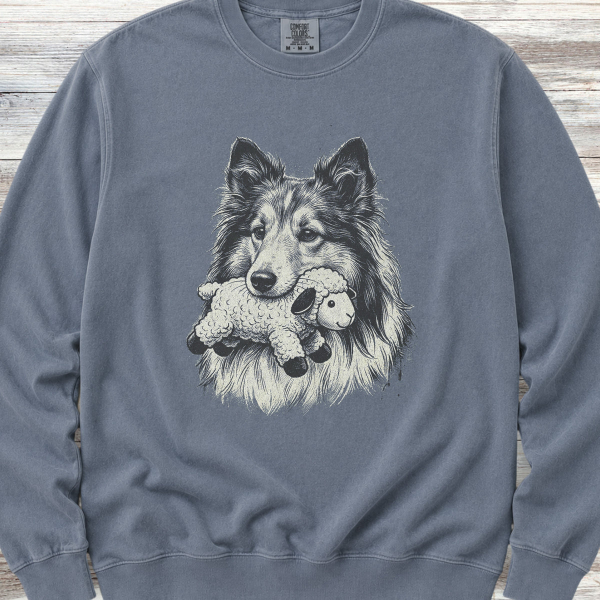 Shetland Sheepdog Favorite Toy Sweatshirt - Blue Jean