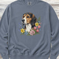 Beagle Spring Portrait Sweatshirt - Blue Jean