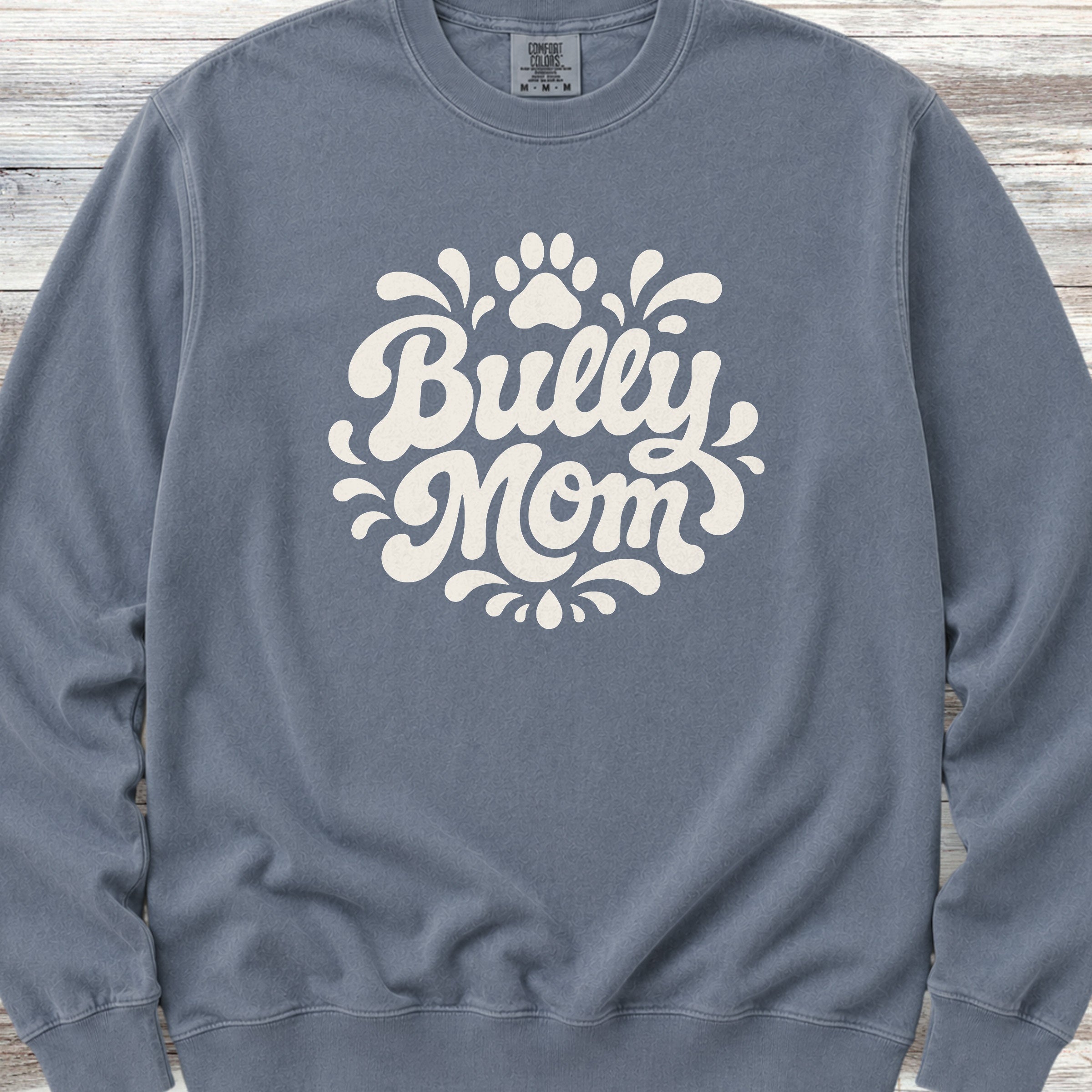 American Bully Groovy Mom Sweatshirt - Blue Jean