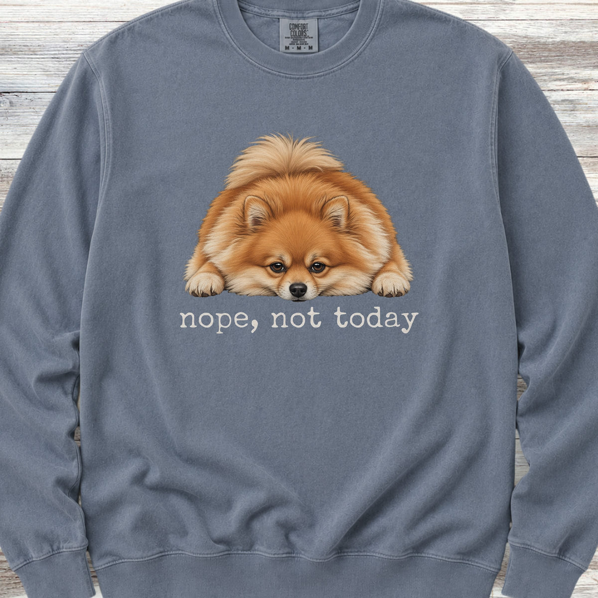 Pomeranian Nope Sweatshirt - Blue Jean