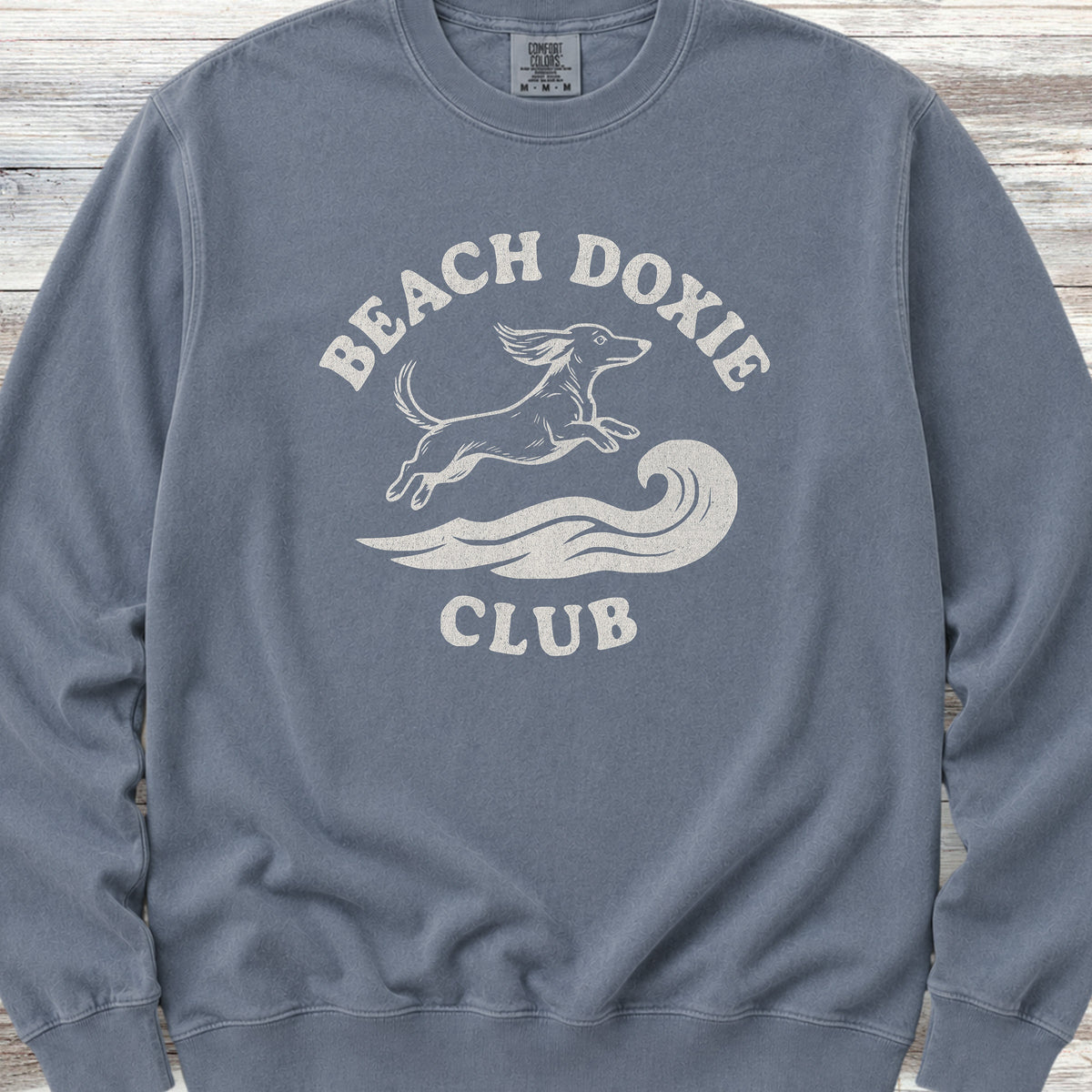 Dachshund Beach Doxie Sweatshirt - Blue Jean