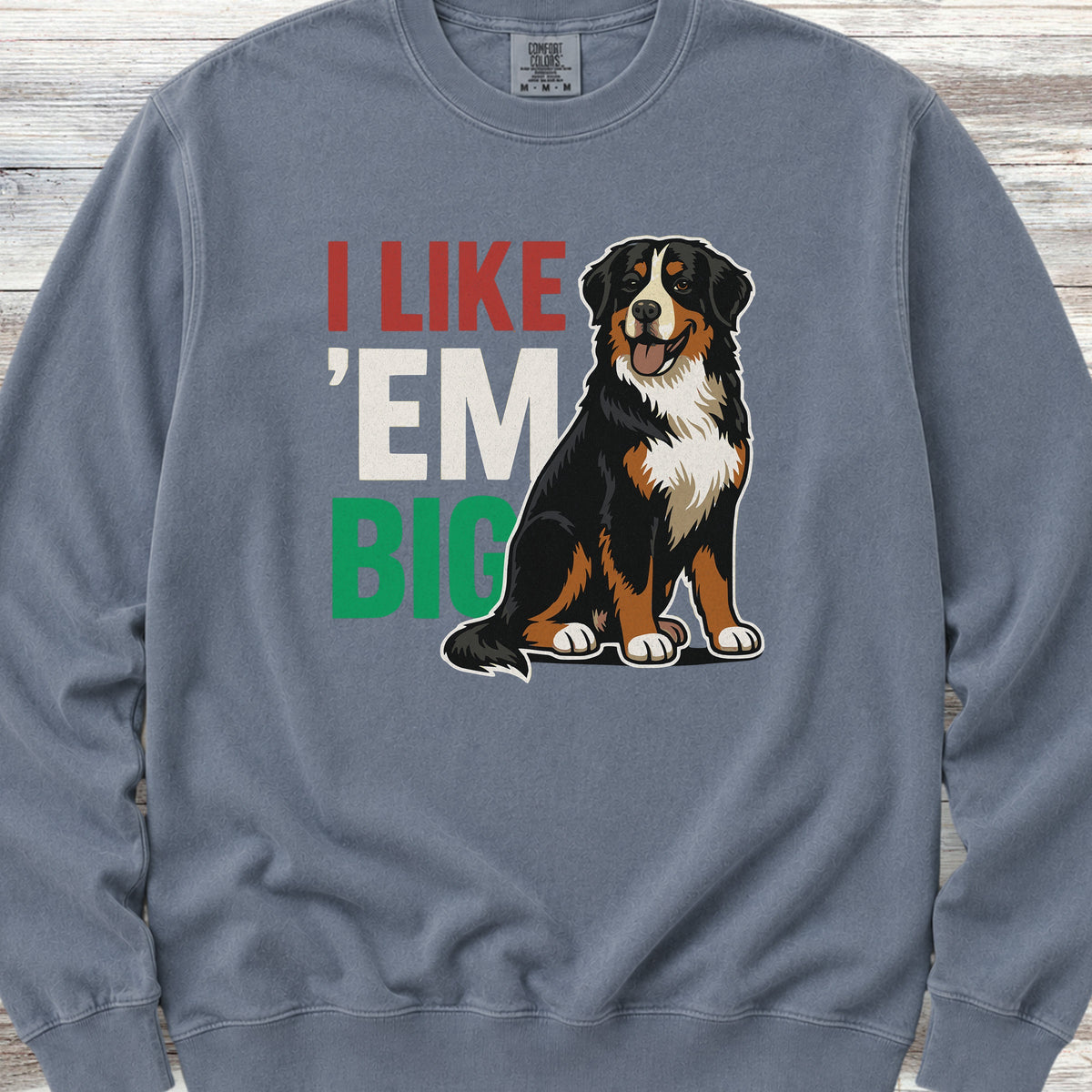 Bernese Mountain Dog Big Sweatshirt - Blue Jean