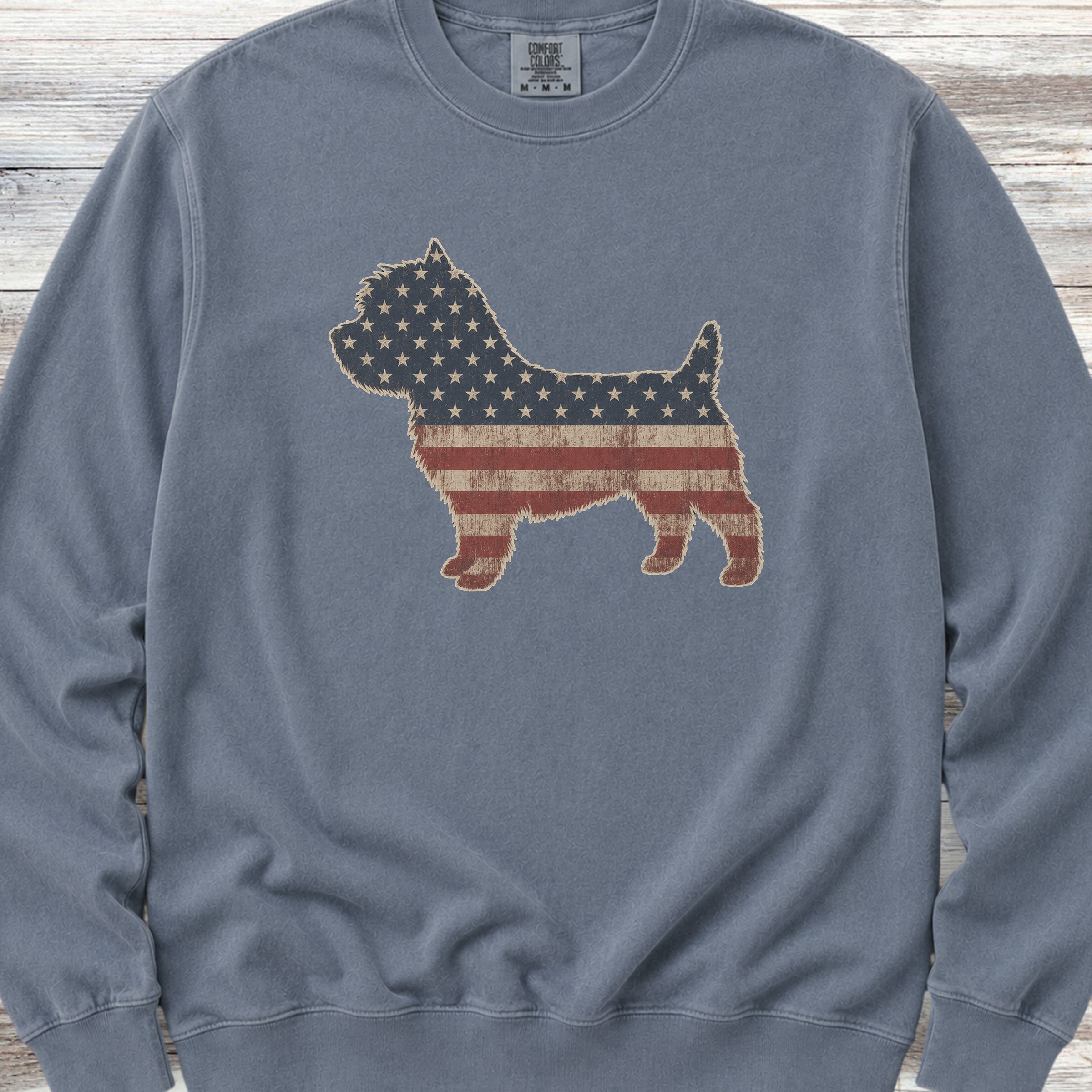 Cairn Terrier Vintage USA Sweatshirt - Blue Jean