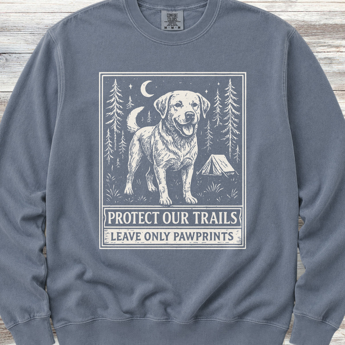 Labrador Retriever Protect Trails Sweatshirt - Blue Jean